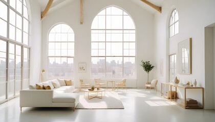 white and gold theme modern interior design