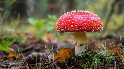 Whimsical Forest Fungi Scene Generative AI