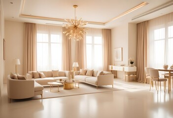 white and gold theme modern interior design