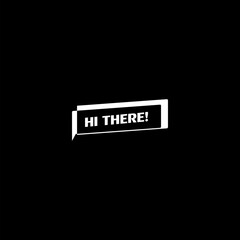 Hi there icon isolated on dark background