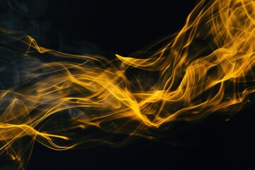 Abstract background with dynamic yellow forms on dark ground