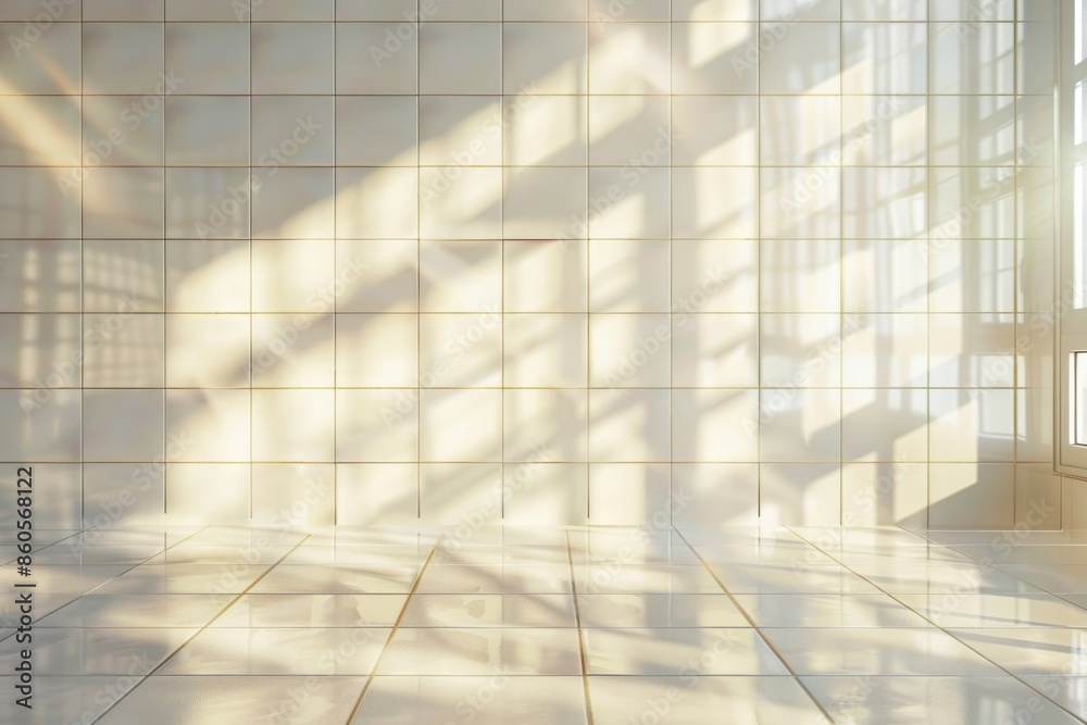 Poster dynamic wall panel design on bright backdrop - abstract tile pattern in motiongraphic style backgrou