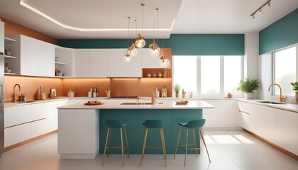 white and gold theme modern interior design