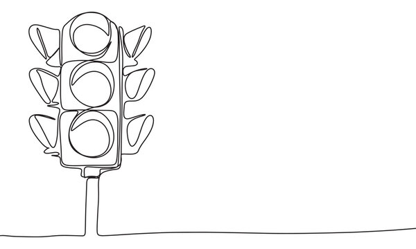 recommend clip art: Light traffic one line continuous. Light traffic line art. Hand drawn vector art.