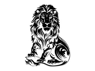 Majestic Mane Monochrome Lion Face Logo: Discover Elegance in Black and White, Perfect for Timeless Branding and Iconic Design – Unleash the Power and Grace of the King of Beasts in Your Visual Identi