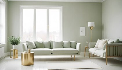 white and gold theme modern interior