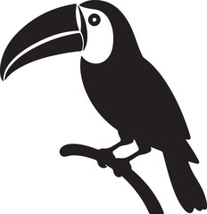 Toucan Silhouette Vector Illustration White Background