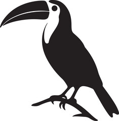 Toucan Silhouette Vector Illustration White Background