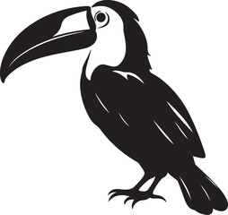 Toucan Silhouette Vector Illustration White Background