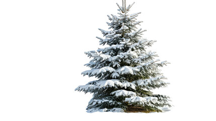 Fototapeta premium Coniferous tree with snow on a transparent background