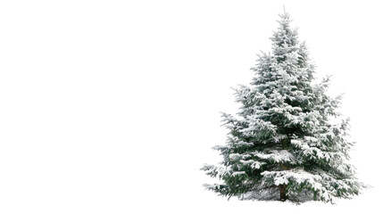 Fototapeta premium Coniferous tree with snow on a transparent background