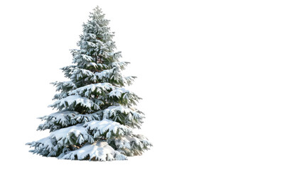 Fototapeta premium Coniferous tree with snow on a transparent background