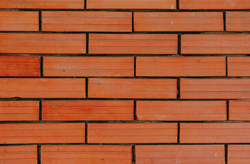 Brick wall with red brick, red brick background.