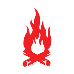 Fire icon vector. Red fire flame icon symbol vector isolated on white background. Vector illustration. eps10