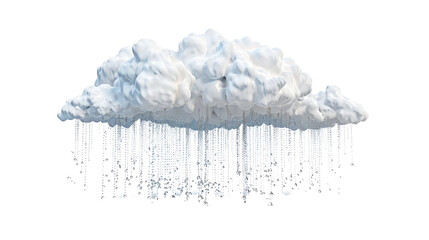 Cloud with rain on a transparent background