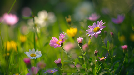 Spring growing flowers and nature that comes alive : Generative AI