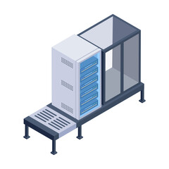 Easy to edit isometric icon of a data server 

