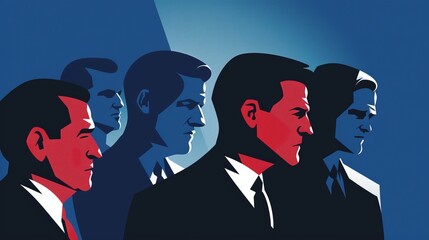 An illustration of a group of politicians or lobbyists
