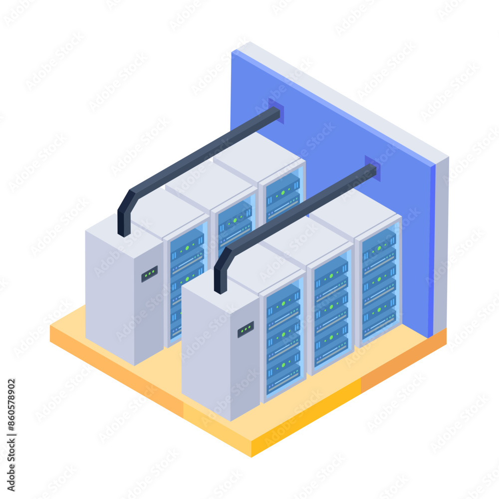 Canvas Prints ready to use isometric icon of database connection