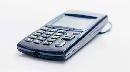 Mobile phone for communication with colleagues and dispatch centers isolated on white background