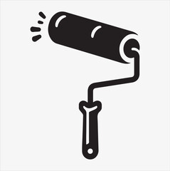 Paint roller icon vector illustration on a White Background