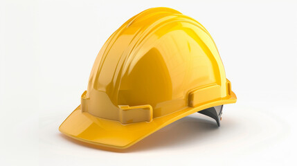 Fototapeta premium Hard hat for head protection in outdoor ATM servicing locations isolated on white background