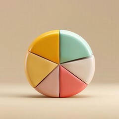 Fototapeta premium Elegant and colorful pie chart