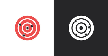 Archery target dart arrow success hit concept. Vector flat graphic design illustration © PrettyVectors