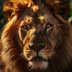 Naklejka premium Majestic Lion in Natural Light