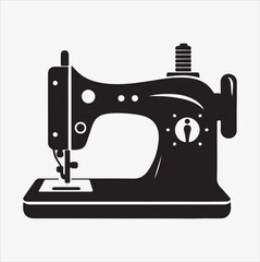 Sewing machine silhouette vector illustration on a White Background