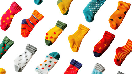 Colorful socks on a transparent background