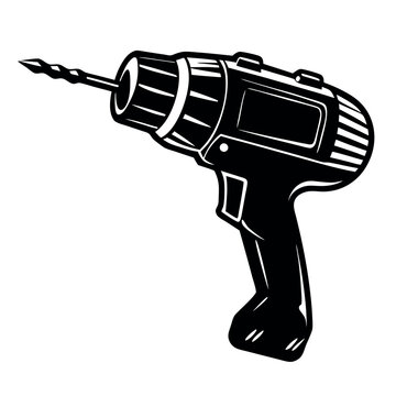 black drill tool isolated on white clip art preview