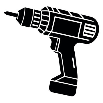 recommend clip art: Black and white power tool drill screwdriver silhouette
                    