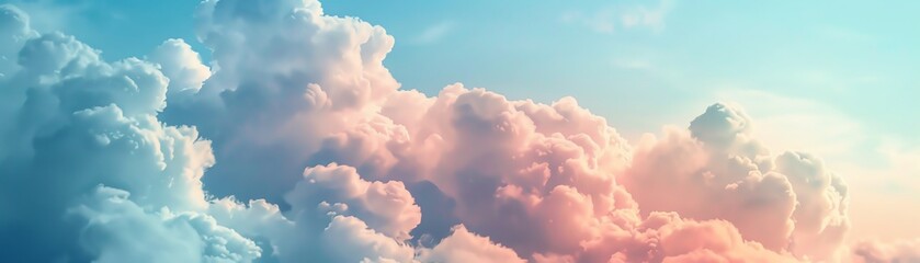 Soft pastel clouds, gentle blending, dreamy atmosphere, selective focus, serene hues, ethereal, overlay, smooth texture backdrop