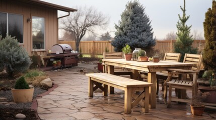 Obraz premium table and chairs in a restaurant