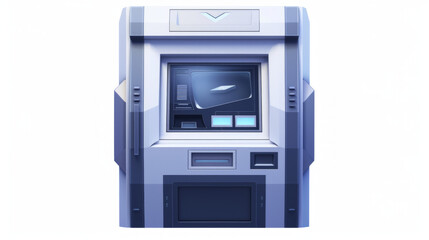 ATM front panel for protecting ATM components from damage isolated on white background