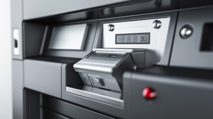 ATM cash dispenser clutch for engaging and disengaging cash dispensing isolated on white background