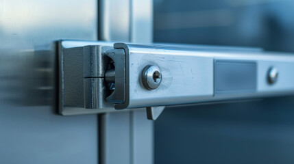 ATM cash dispenser latch for securing the cash dispenser door isolated on white background
