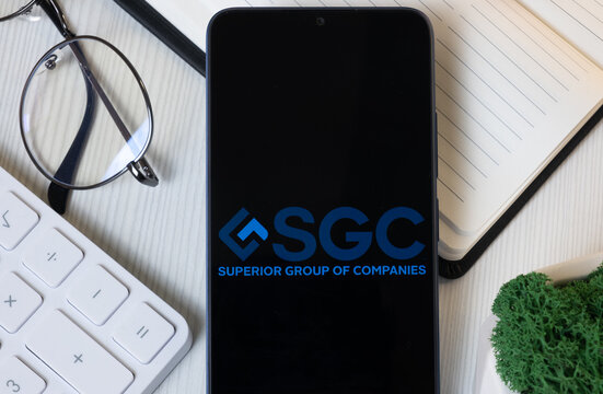 New York, USA - 11 June 2024: Superior Group of Companies Logo on Phone Screen, SGC Company Icon
