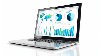 Presentation software for preparing audit reports isolated on white background