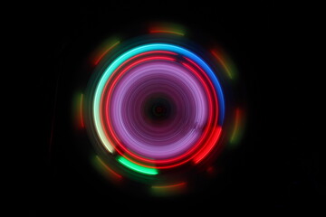 Music Dj concept. Trail of fire and smoke on vinyl record. Burning vinyl disk. Turntable vinyl record play Selective focus