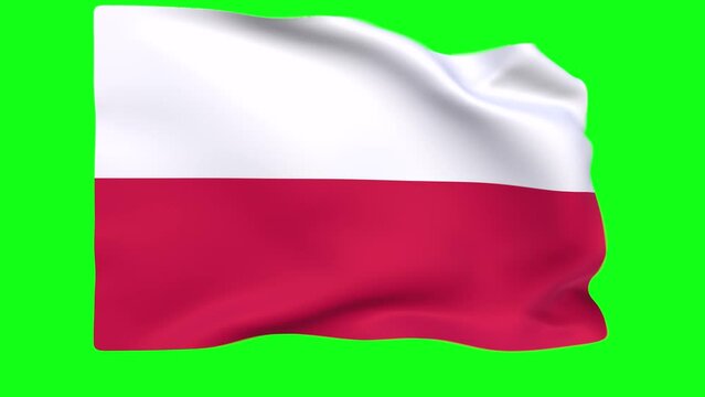 Waving flag of Poland Animation 3D render Method