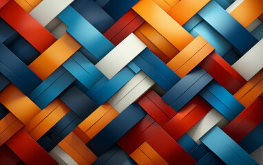 Fototapeta premium Vibrant interlocking geometric patterns wallpaper. Generative AI