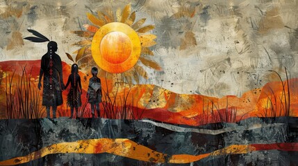 Indigenous perspectives imagery with cultural symbols