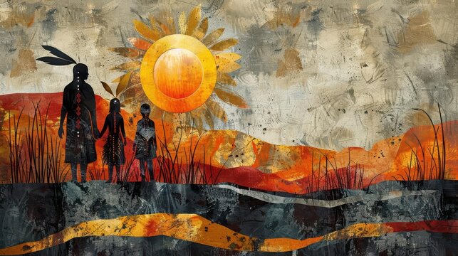 Indigenous perspectives imagery with cultural symbols