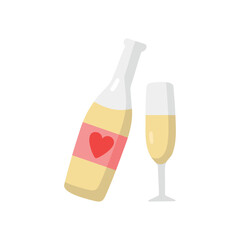 Bottle and glass of champagne