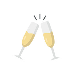 Glass of champagne in cute style