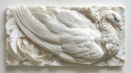 Fototapeta premium panel wall art, wall decoration, marble background with feather designs