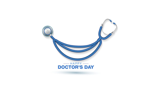 National Doctors' Day creative concept. Doctor stethoscope vector illustration.