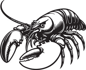 lobstar silhouettes vector illustration